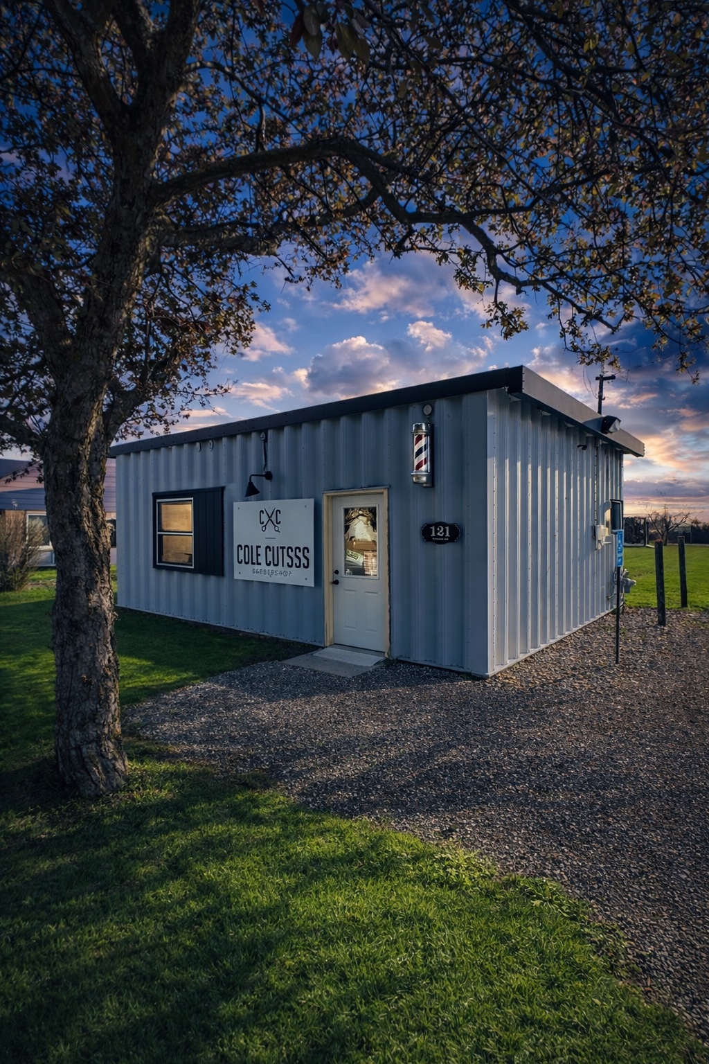 Cole Cutsss Barbershop exterior at 121 S Hartel, Potterville, MI