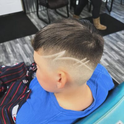 Custom hair design at Cole Cutsss Barbershop Potterville MI