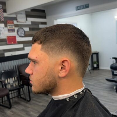 Sharp fade haircut at Cole Cutsss Barbershop Potterville MI
